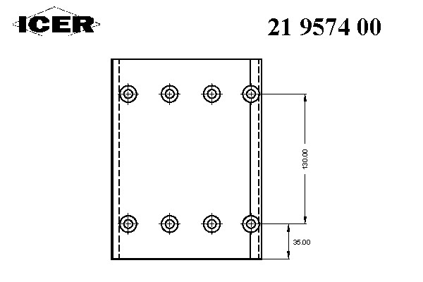 Комплект тормозных башмаков, барабанные тормоза ICER 19574