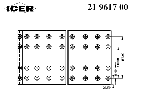 Комплект тормозных башмаков, барабанные тормоза ICER DF301