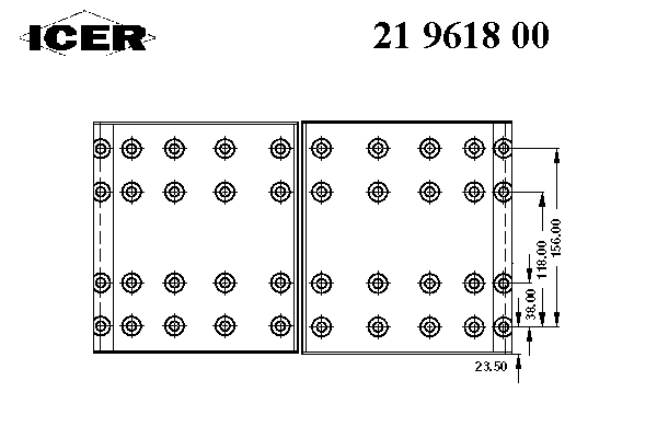 Комплект тормозных башмаков, барабанные тормоза ICER 19618