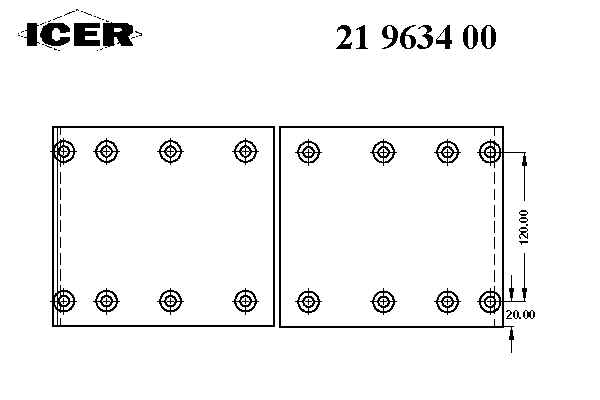 Комплект тормозных башмаков, барабанные тормоза ICER 19634