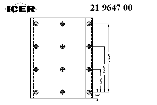 Комплект тормозных башмаков, барабанные тормоза ICER 19647