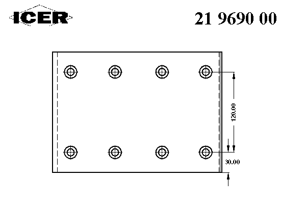 Комплект тормозных башмаков, барабанные тормоза ICER 21969000