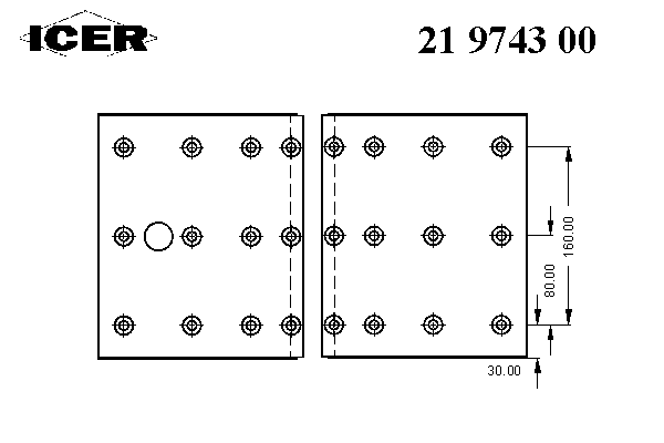 Комплект тормозных башмаков, барабанные тормоза ICER 19743