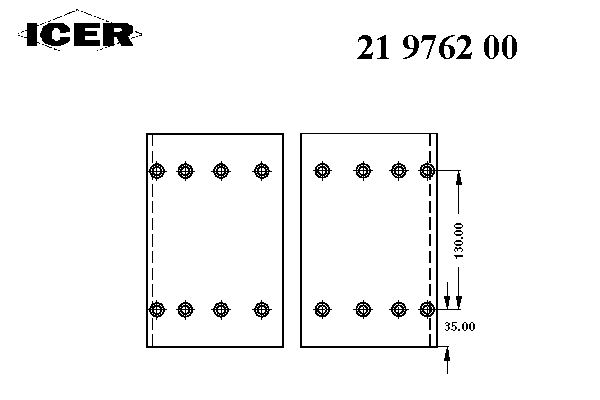 Комплект тормозных башмаков, барабанные тормоза ICER 19763