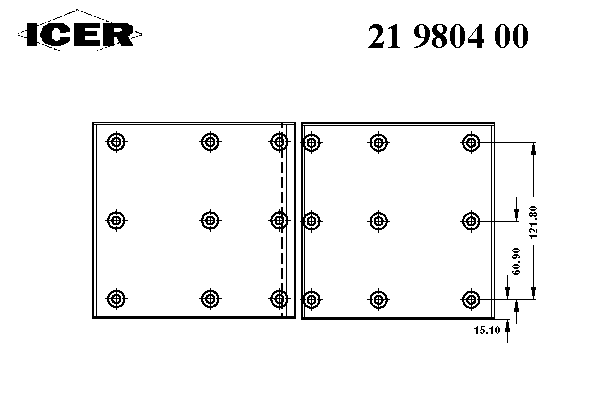 Комплект тормозных башмаков, барабанные тормоза ICER 19804