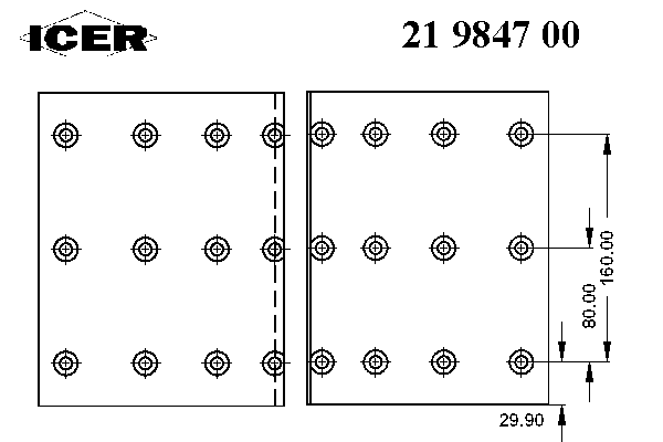 Комплект тормозных башмаков, барабанные тормоза ICER 19847