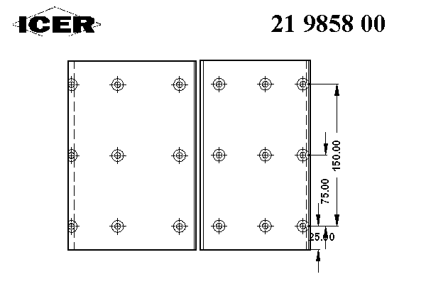 Комплект тормозных башмаков, барабанные тормоза ICER 19859