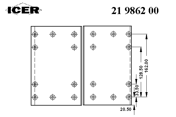 Комплект тормозных башмаков, барабанные тормоза ICER 19863
