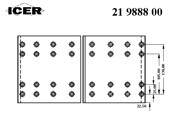 Комплект тормозных башмаков, барабанные тормоза ICER 19888