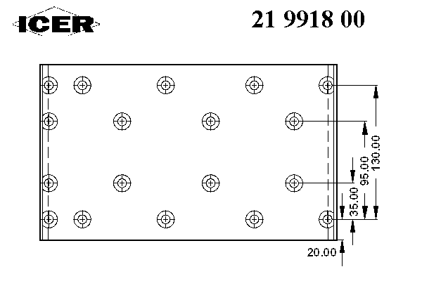 Комплект тормозных башмаков, барабанные тормоза ICER 19918