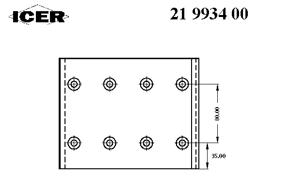 Комплект тормозных башмаков, барабанные тормоза ICER 19934