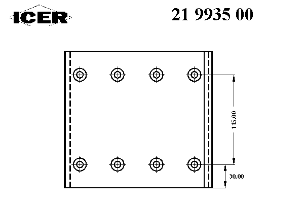 Комплект тормозных башмаков, барабанные тормоза ICER 19935