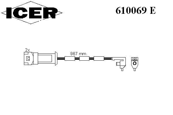 Сигнализатор, износ тормозных колодок ICER 610069 E