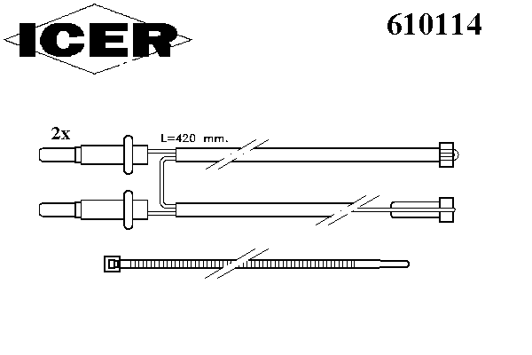 Сигнализатор, износ тормозных колодок ICER 610114
