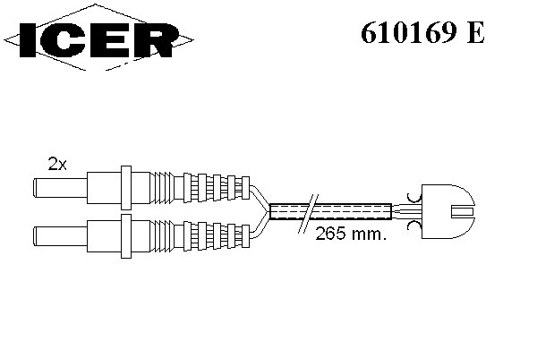 Сигнализатор, износ тормозных колодок ICER 610169 E