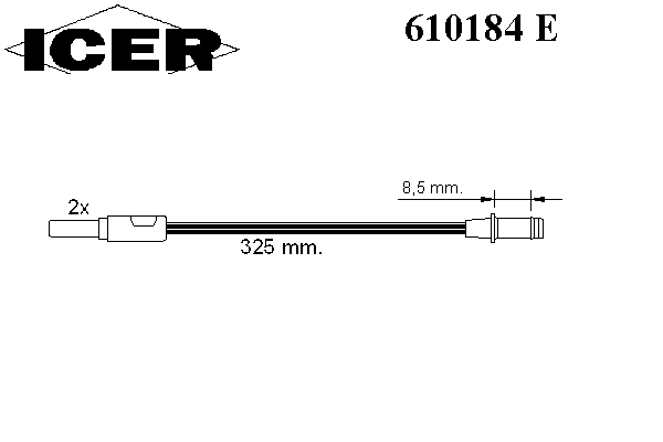 Сигнализатор, износ тормозных колодок ICER 610184E
