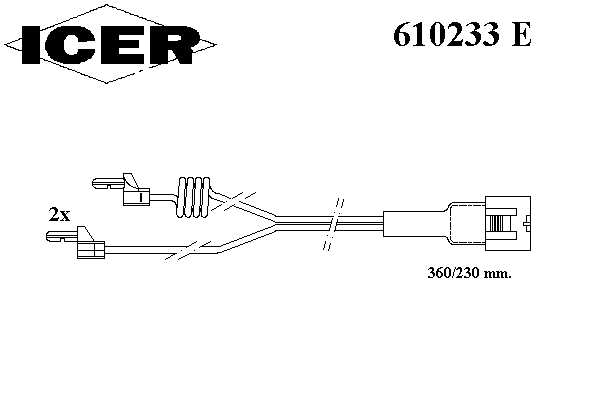 Сигнализатор, износ тормозных колодок ICER 610233 E