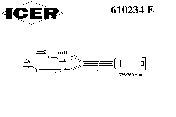 Сигнализатор, износ тормозных колодок ICER 610234E