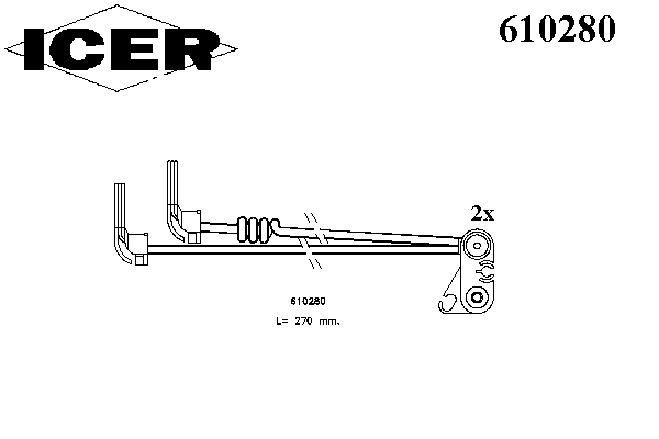 Сигнализатор, износ тормозных колодок ICER 610280