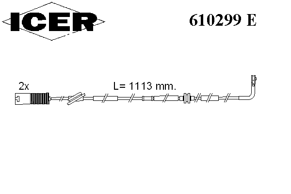 Сигнализатор, износ тормозных колодок ICER 610299E