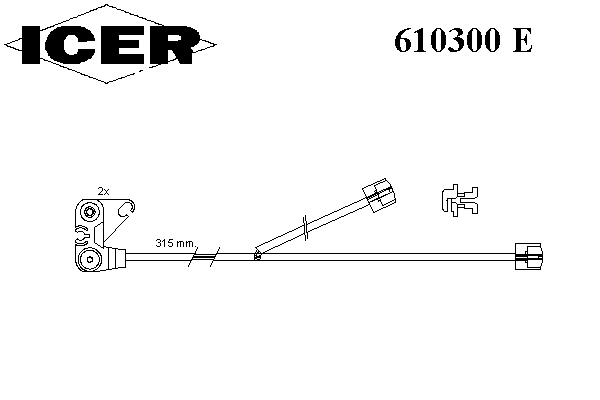 Сигнализатор, износ тормозных колодок ICER 610300 E