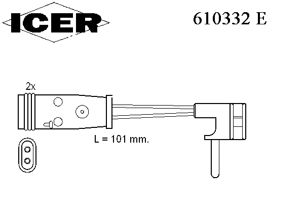 Сигнализатор, износ тормозных колодок ICER 610323 E