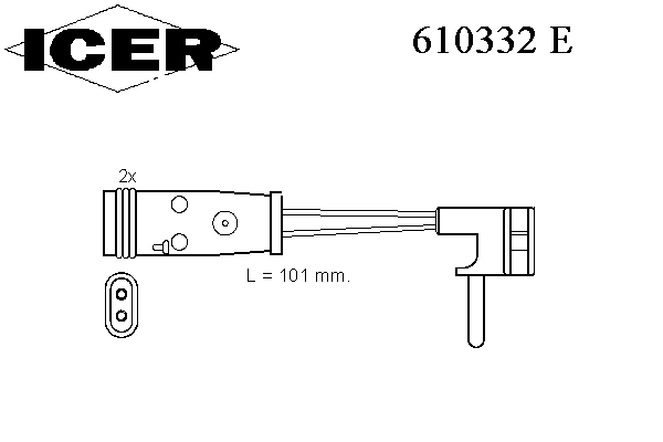 Сигнализатор, износ тормозных колодок ICER 610332 E