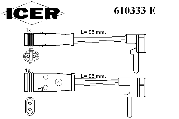 Сигнализатор, износ тормозных колодок ICER 610333 E