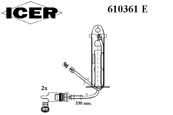 Сигнализатор, износ тормозных колодок ICER 610361 E