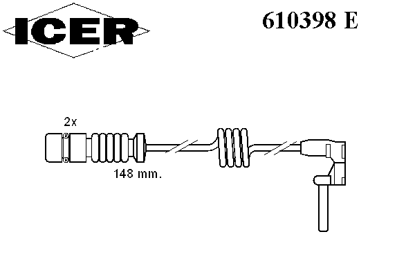 Сигнализатор, износ тормозных колодок ICER 610398 E