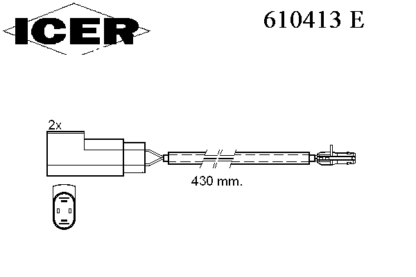 Сигнализатор, износ тормозных колодок ICER 610413 E