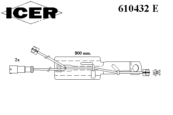 Сигнализатор, износ тормозных колодок ICER 610432 E