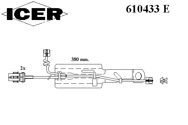 Сигнализатор, износ тормозных колодок ICER 610433 E