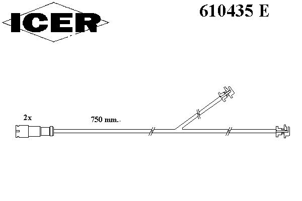 Сигнализатор, износ тормозных колодок ICER 610435 E