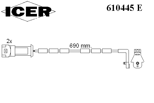 Сигнализатор, износ тормозных колодок ICER 610445E