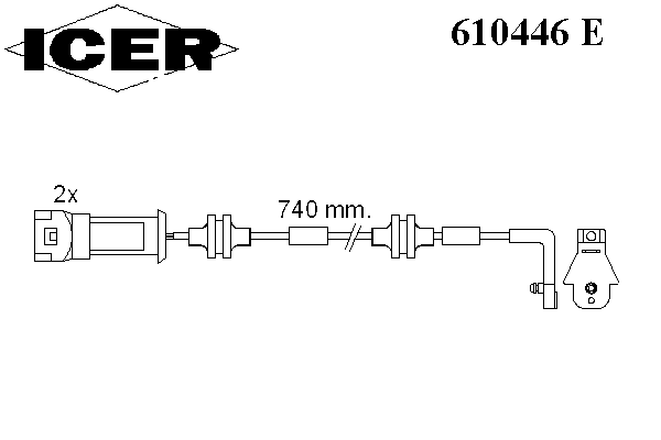 Сигнализатор, износ тормозных колодок ICER 610446 E