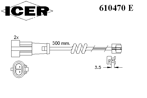 Сигнализатор, износ тормозных колодок ICER 610470 E