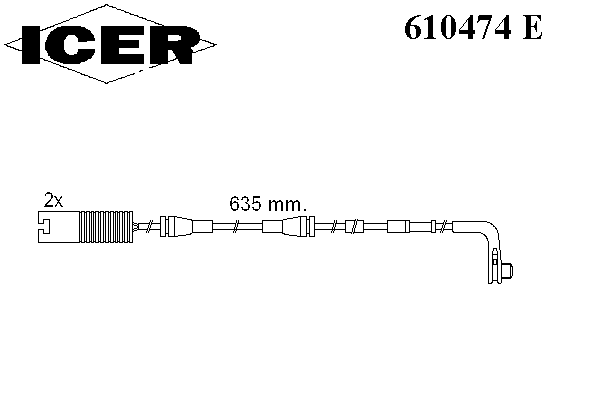 Сигнализатор, износ тормозных колодок ICER 610474 E