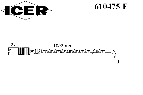 Сигнализатор, износ тормозных колодок ICER 610475 E
