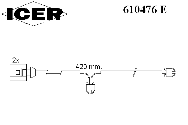 Сигнализатор, износ тормозных колодок ICER 610476 E