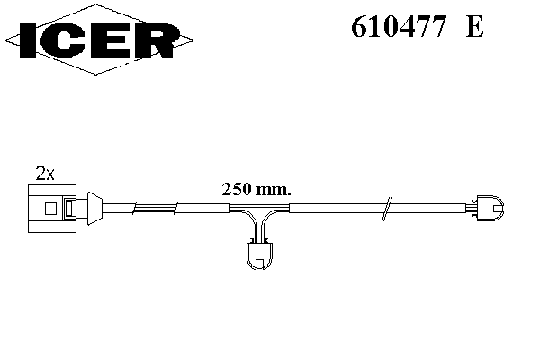 Сигнализатор, износ тормозных колодок ICER 610477 E