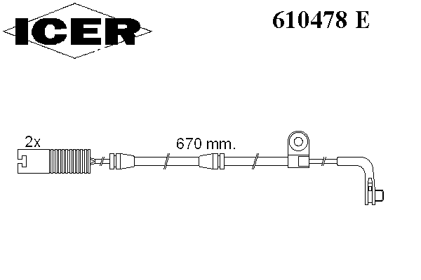 Сигнализатор, износ тормозных колодок ICER 610478 E