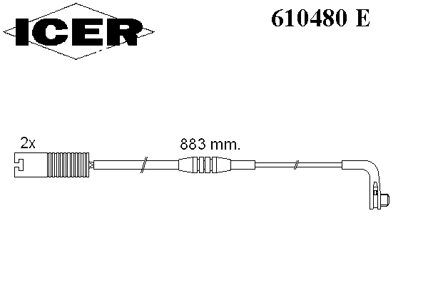 Сигнализатор, износ тормозных колодок ICER 610480 E