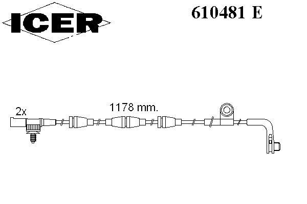 Сигнализатор, износ тормозных колодок ICER 610481 E