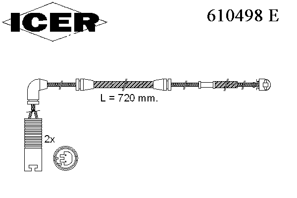 Сигнализатор, износ тормозных колодок ICER 610498 E