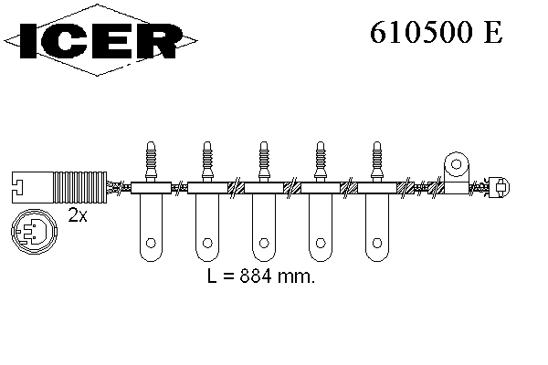 Сигнализатор, износ тормозных колодок ICER 610500 E