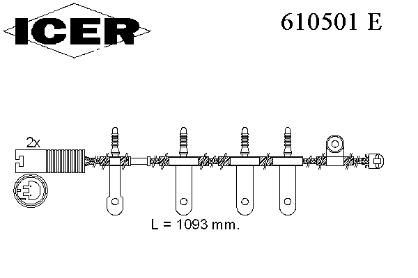 Сигнализатор, износ тормозных колодок ICER 610501 E
