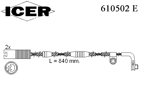 Сигнализатор, износ тормозных колодок ICER 610502 E