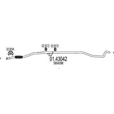 Труба выхлопного газа MTS 01.43042