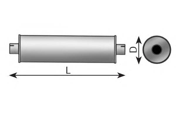 Средний глушитель выхлопных газов, универсальный DINEX 89390